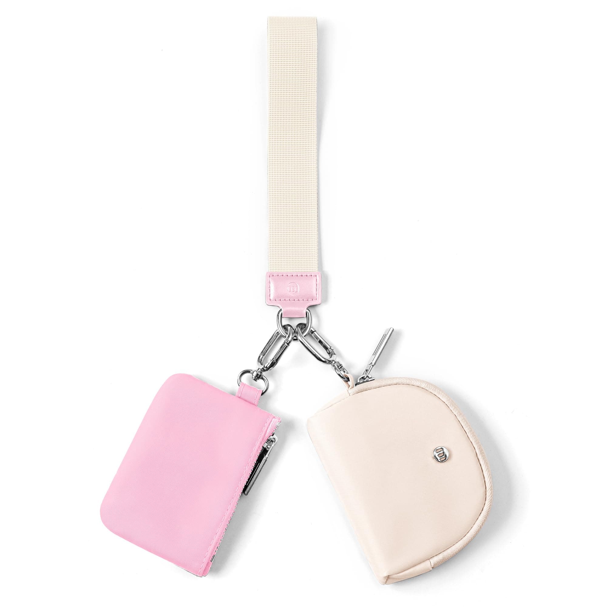 Mini Zip Around Wristlet Wallets for Women -KeyChain Wallet with Detachable Dual Pouch Wristlet -Key Chain Coin Purse Small Wallets