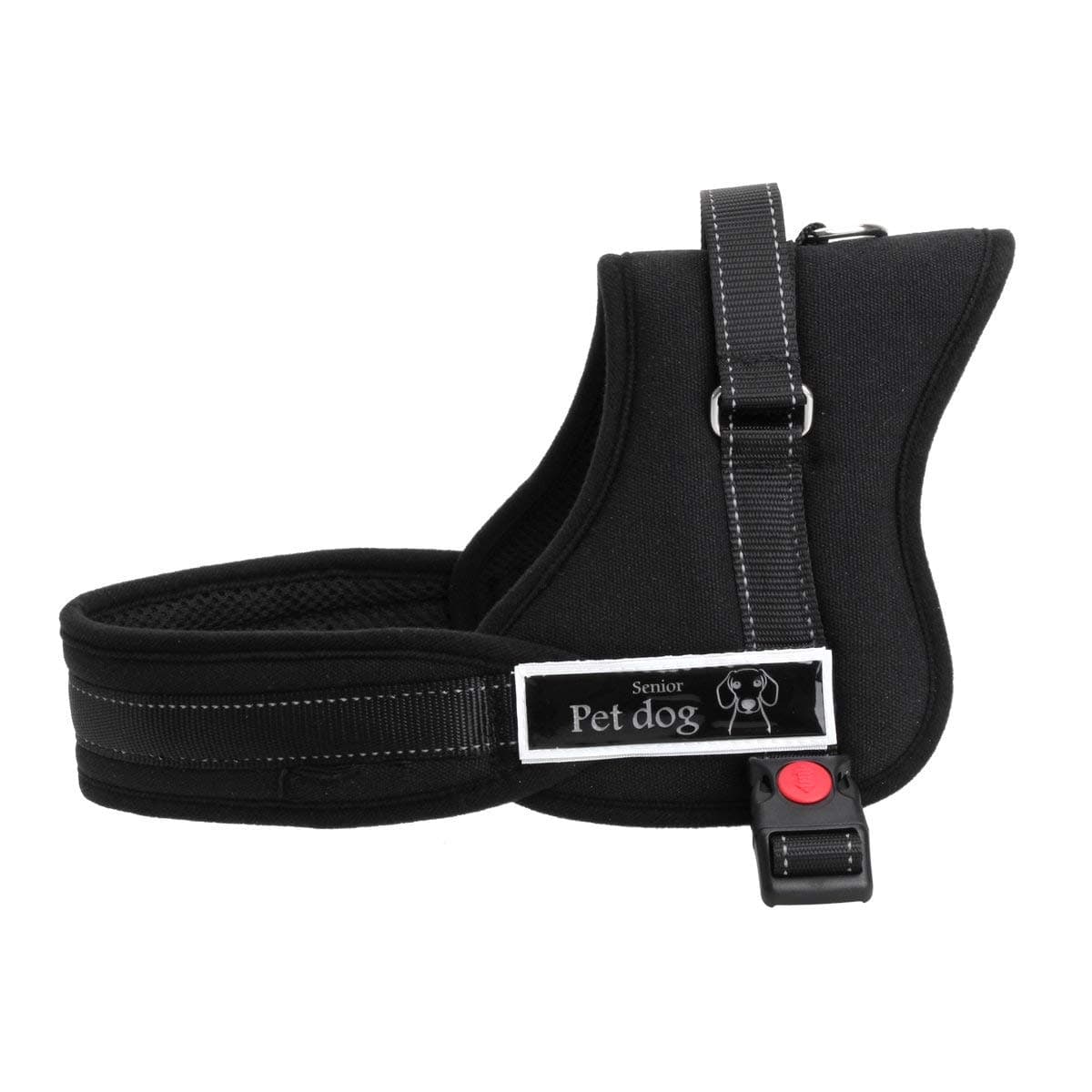 Aulola Soft Padded Dog Harness Adjustable No Pull Walking Training Assistance Chest - Black Large