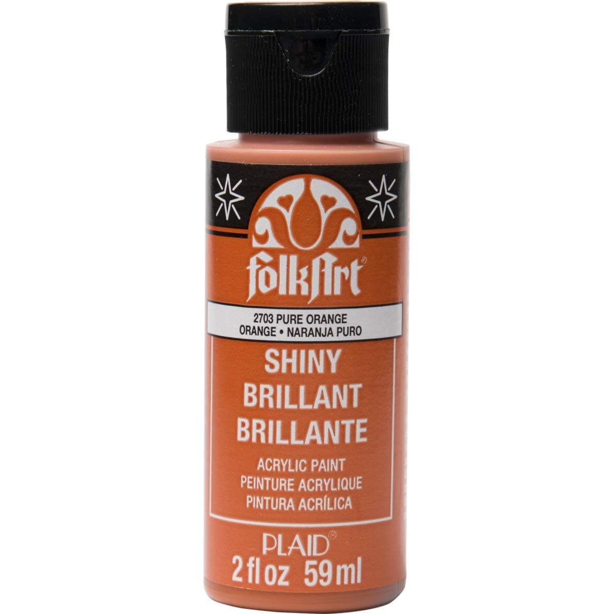 FolkArt Shiny Paint in Assorted Colors (2-Ounce), 2703 Pure Orange