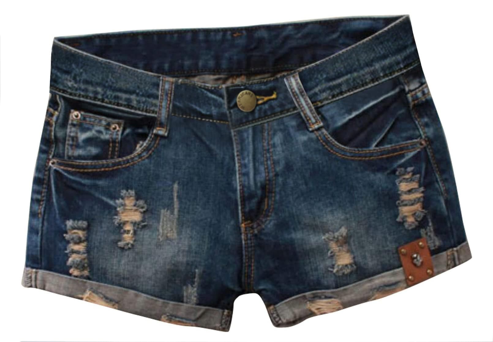 Women's Low Rise Summer Ripped Distressed Frayed Denim Shorts Sexy Jean