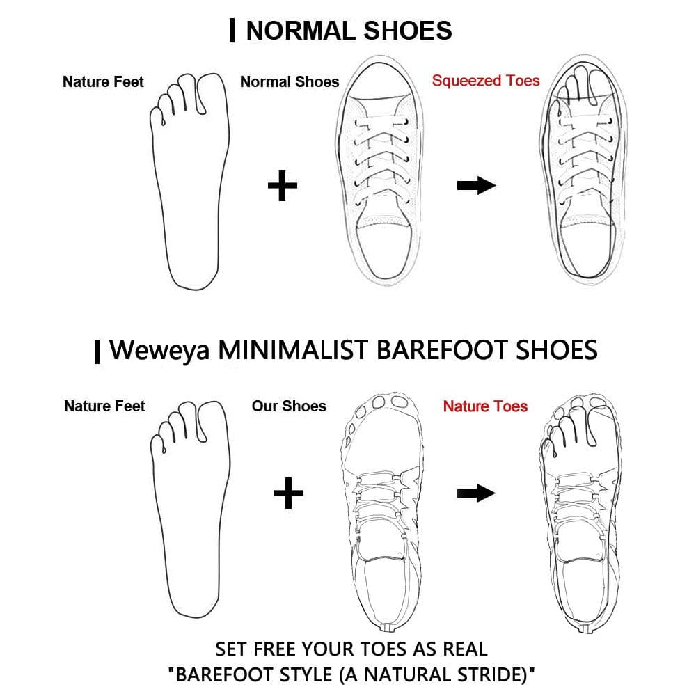 Weweya Barefoot Shoes Men Minimalist Running Cross Training Shoe