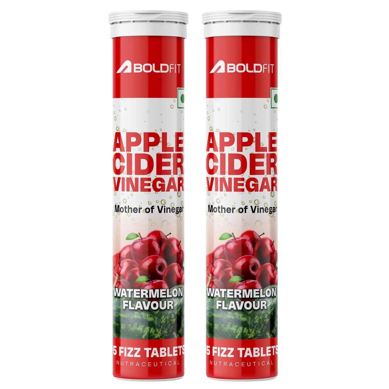 Boldfit Apple Cider Vinegar Tablets with Mother | Apple Cider Vinegar Tablet for Immunity, Digestion, ACV Effervescent Tablets ACV Tablets ACV Apple Cider Vinegar Tablet With Watermelon Flavor -(Pack Of 2)30 Tablets
