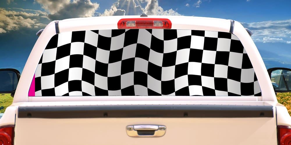 SignMission 16" X 54" Checkered Flag Rear Window Graphic Full Size Pickup Truck Film