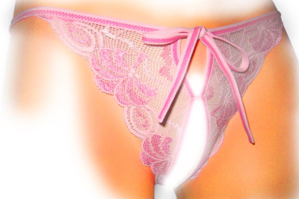 Intimaxy “Hawaiian Express” Open Crotch Thong (Soft Baby Pink) – One Size