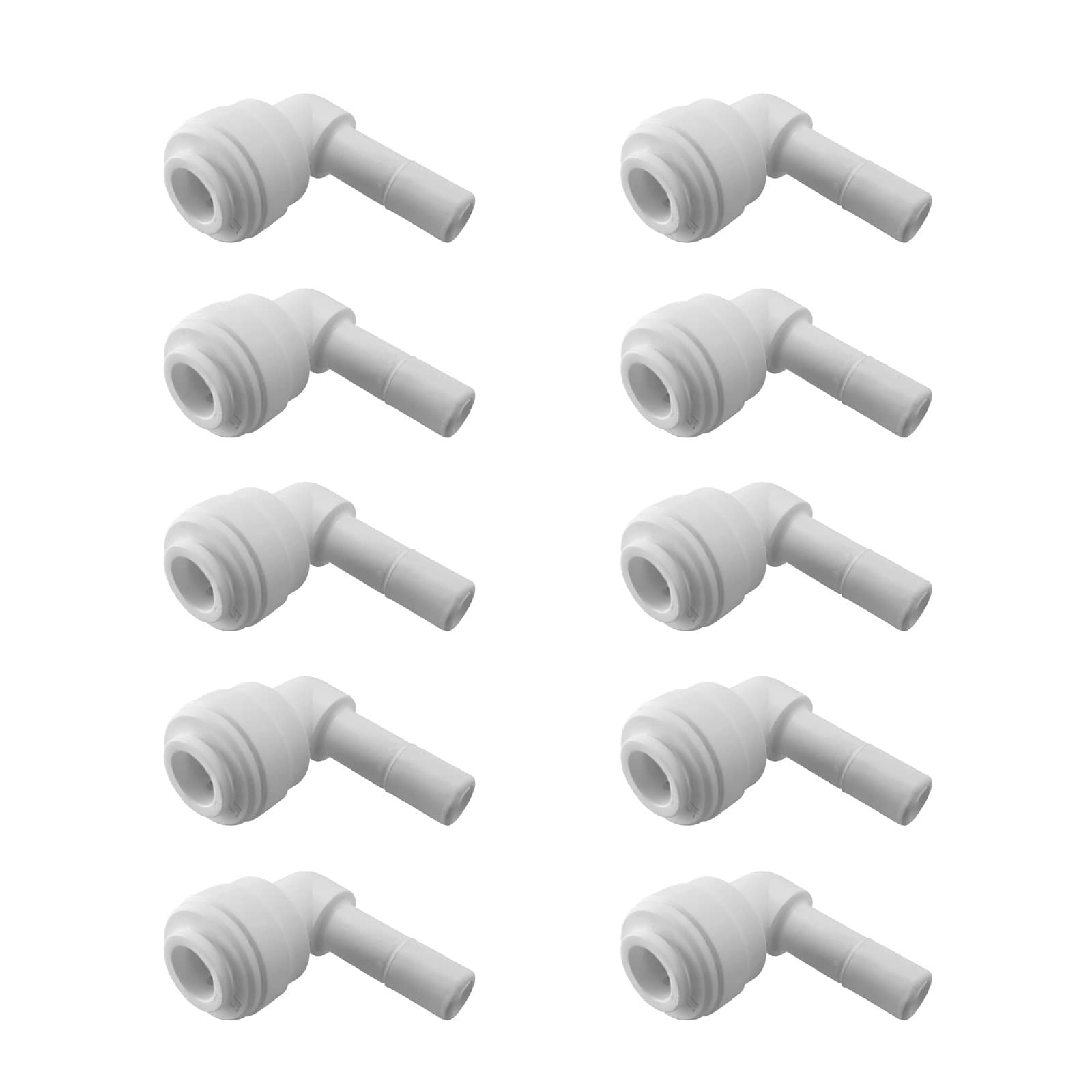 Express Water Stem Elbow 1/4" Fitting Quick Connection Parts for Water Filters and Reverse Osmosis RO Systems - 10 Pack