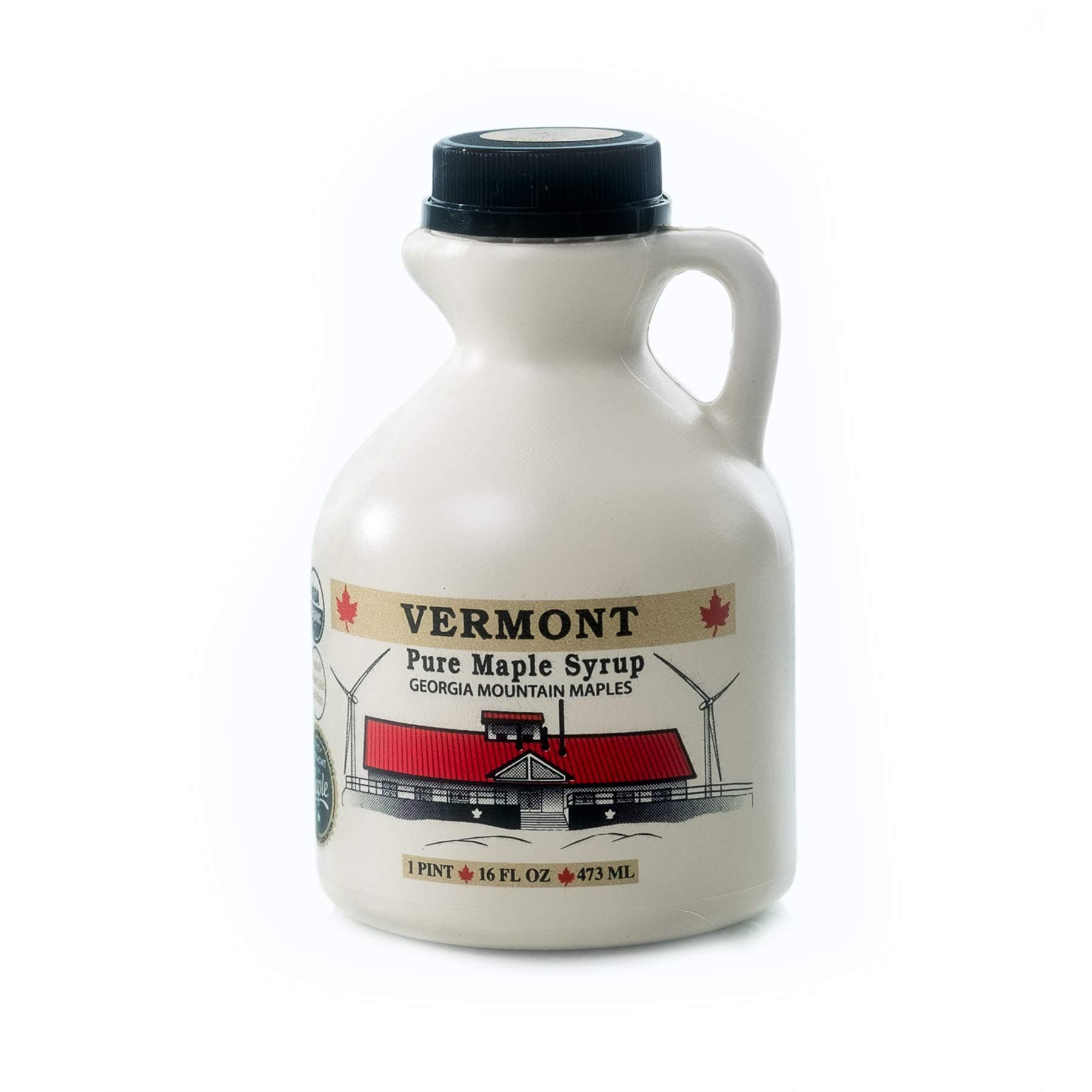 Georgia Mountain Maples of Vermont, Organic Maple Syrup, Dark Color Robust Taste, 16 oz.