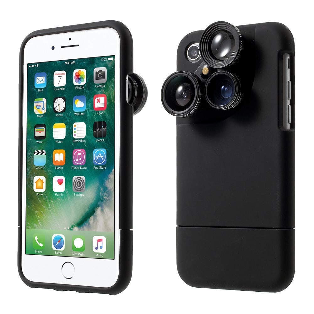 ClicKart Pickogen 4 in 1 External Camera Lens Mobile Cover for iPhone 7 Plus (5.5", Black)