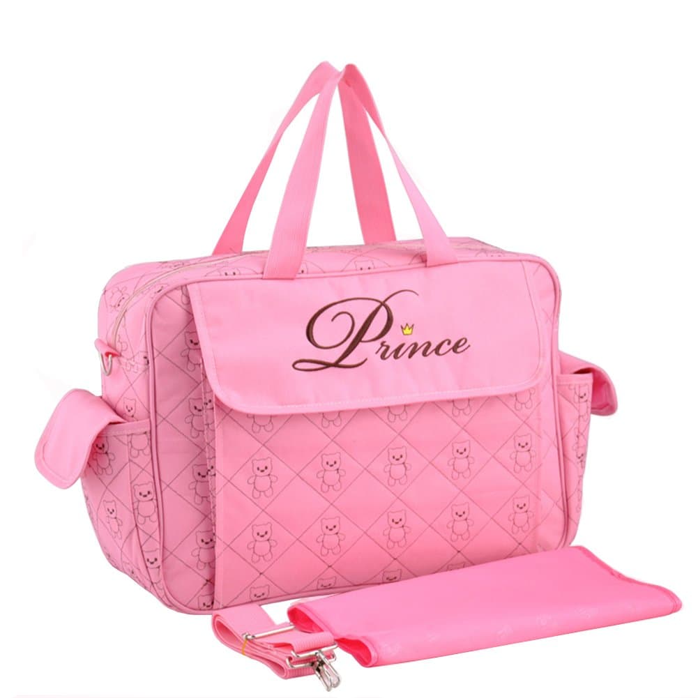 Kangming Baby Nappy Diaper Changing Bag Large Capacity Mummy Tote Handbag with Changing Mat