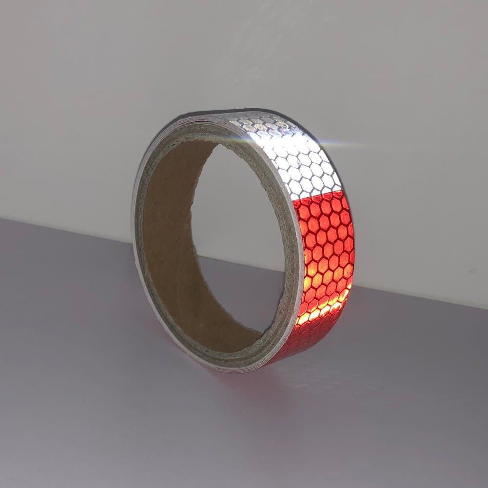 Red White Honeycomb Reflective Tape Waterproof Self-adhesive Trailer Reflector Tape-reflective Tape for Trucks,Trailers,Car,Warning Caution Conspicuity Tape (RED/WHITE 1"X5')