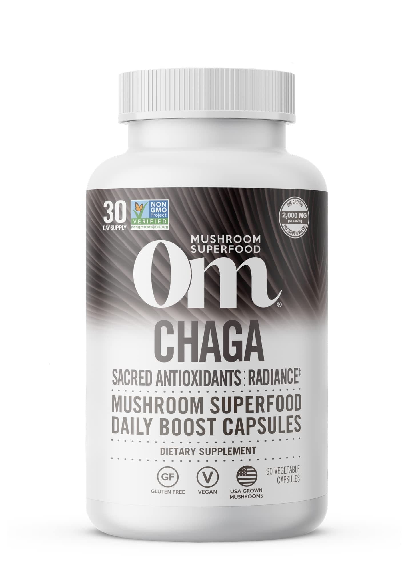 Chaga Mushroom Capsules Supplement, Sacred Antioxidants & Immune Support, 90 Count, 30 Days