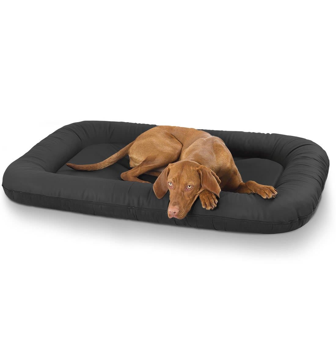 Knuffelwuff12694 Leather dog bed Jerry - size XXL, 120 x 100 cm, black