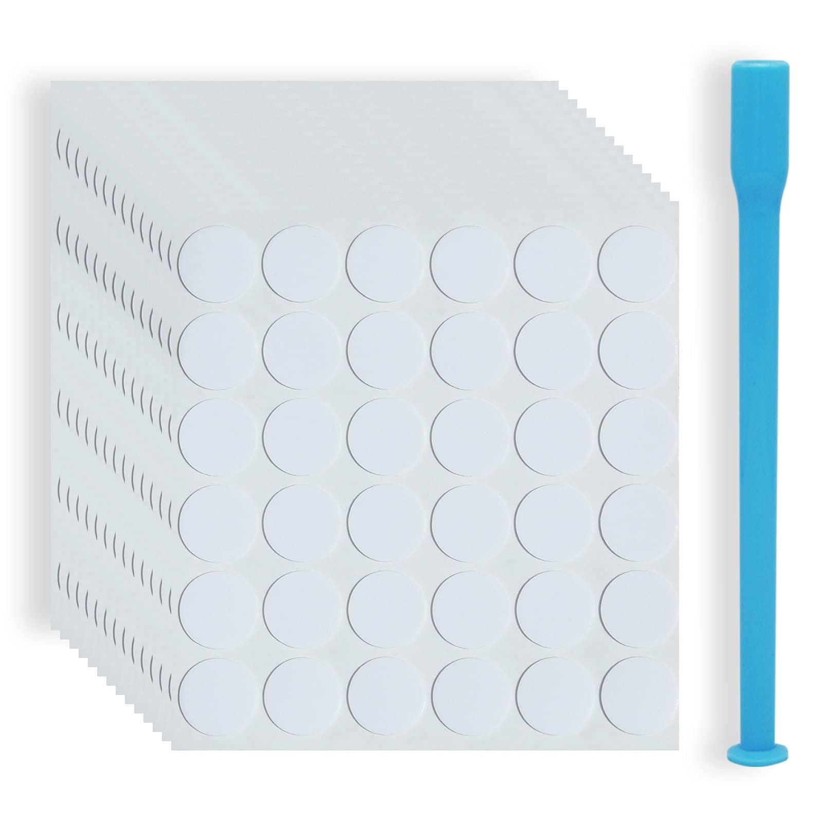 CandMak Candle Wick Stickers, 500pcs Heat Resistant Double-Sided Wick Stickers with Wick Placing Tube for Candle Making (15mm)