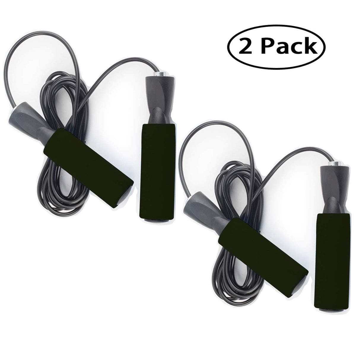 Fayscingo 2 Pack Skipping Ropes for Kids Adults Adjustable Jump Ropes with Foam Handles for Fitness Crossfit Workout Exercise Boxing Weight Loss