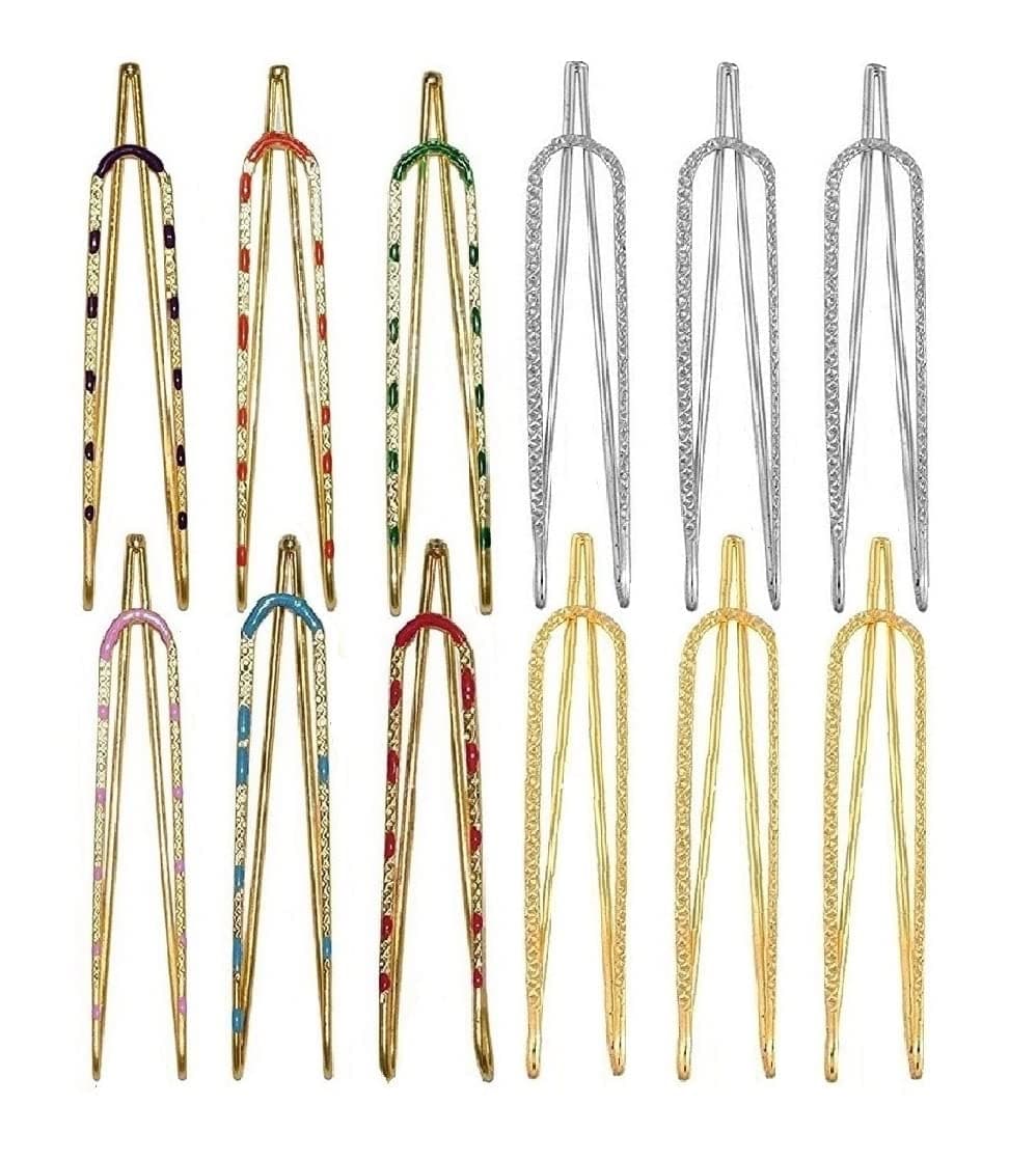 Multicolor Clip on Saree Safety Pin Brooch For Heavy Sarees Pleats Dresses Chunri Hijab Clothes Metal Pins For Women