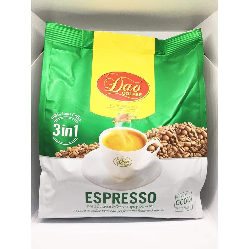 100% Arabica Dao Instant Coffee Espresso 3 in 1 Coffee Sticks 20g.x30sticks