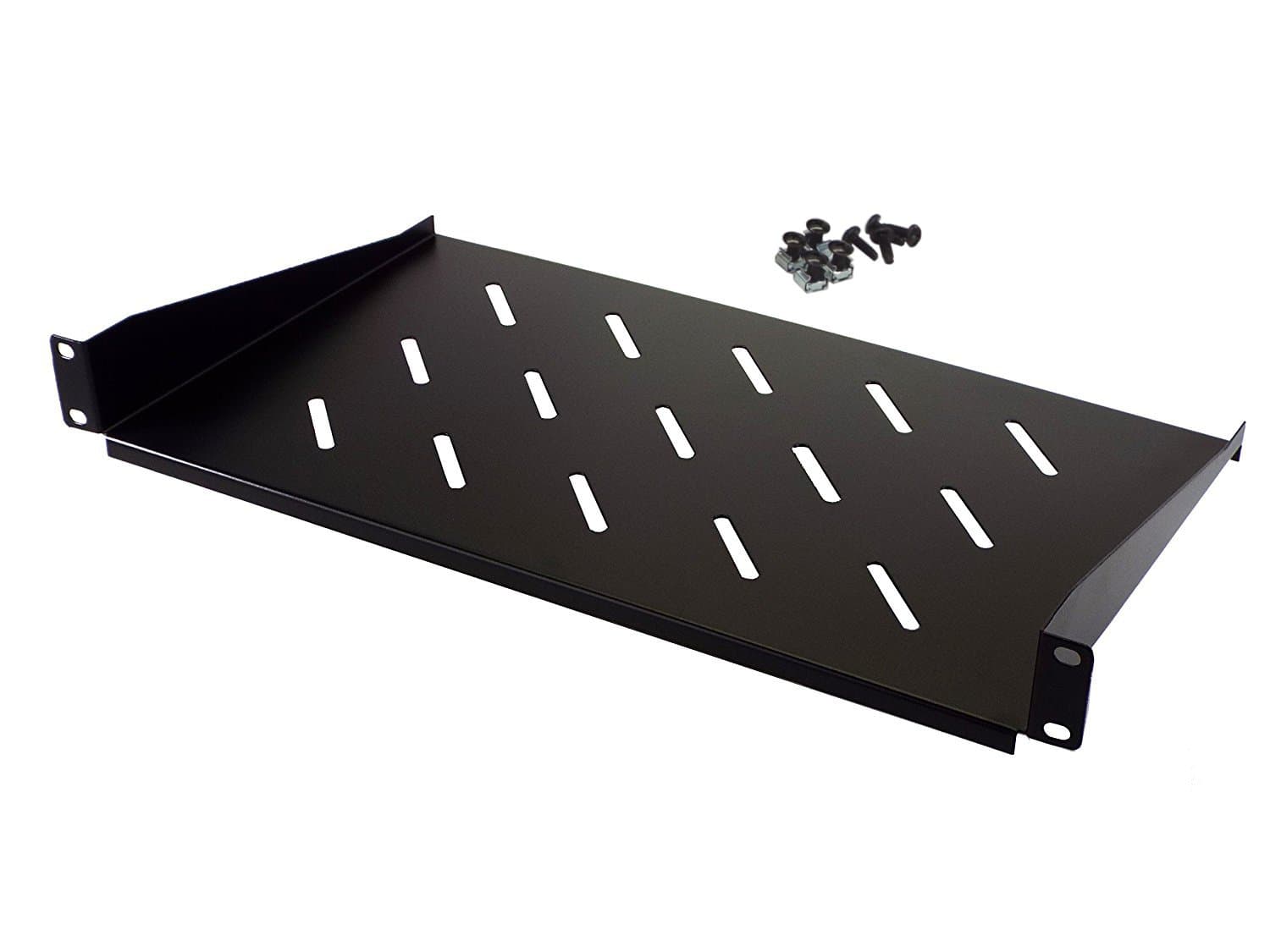 CNAweb1U Rack Shelf - 10" Deep - Steel - Vented Rack Shelf - Rack Mount Shelf - Server Rack Shelf - Cantilever Shelf