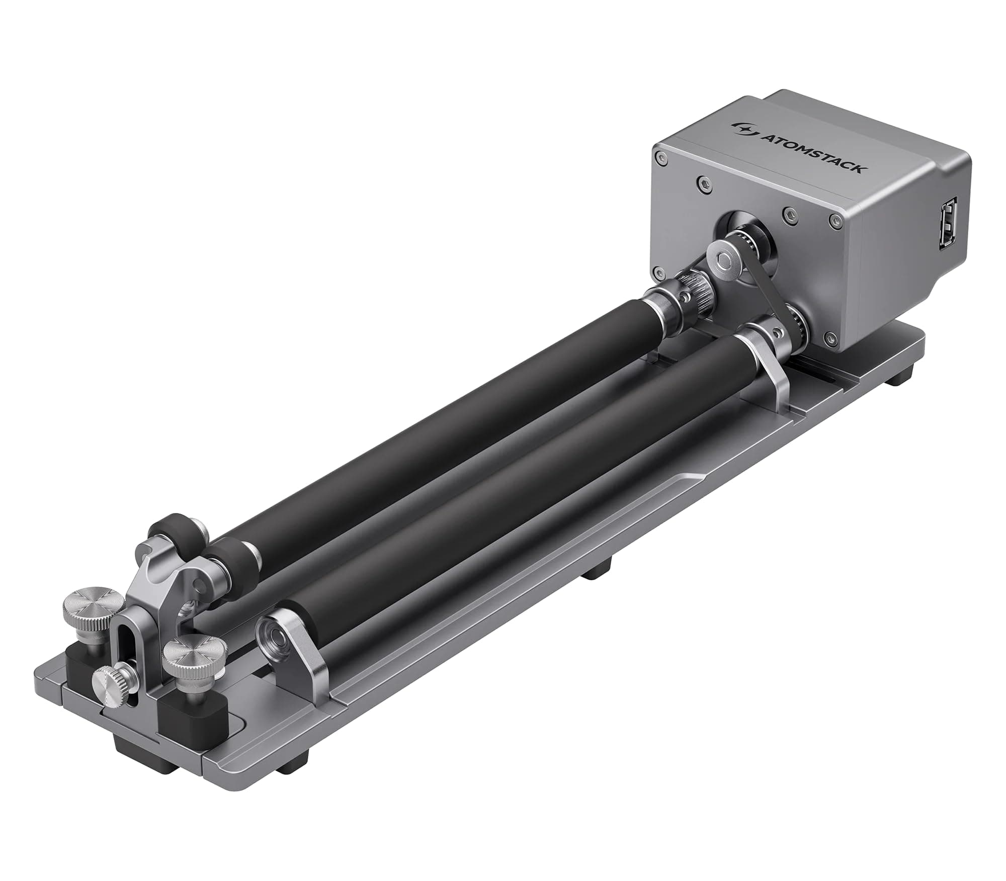 ATOMSTACKR6 Laser Rotary Roller Laser Engraver Multi-Function Compatible with P1 K2 Laser Engraver Roller Rotator Y-axis Rotary Engraving Module for Cylindrical Objects Bottles Cups