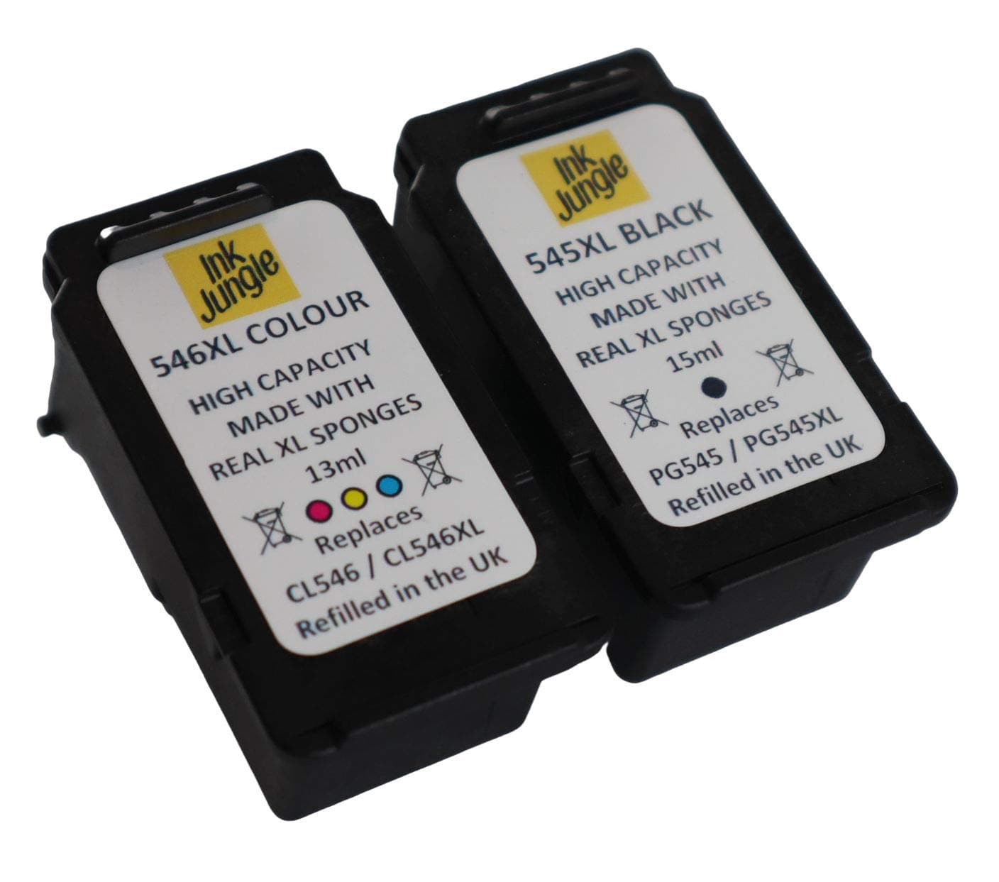 Ink Jungle PG545 XL Black & CL546 XL Colour Remanufactured Ink Cartridge For Canon PIXMA MG2950S Inkjet Printers
