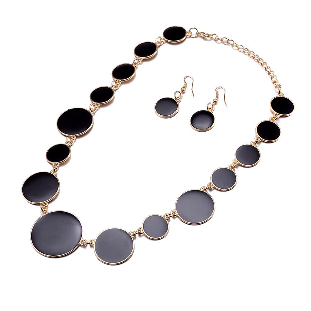 Women Statement Bib Necklace and Earring Set Girl Charm Costume Choker Novelty Enamel Jewelry Set