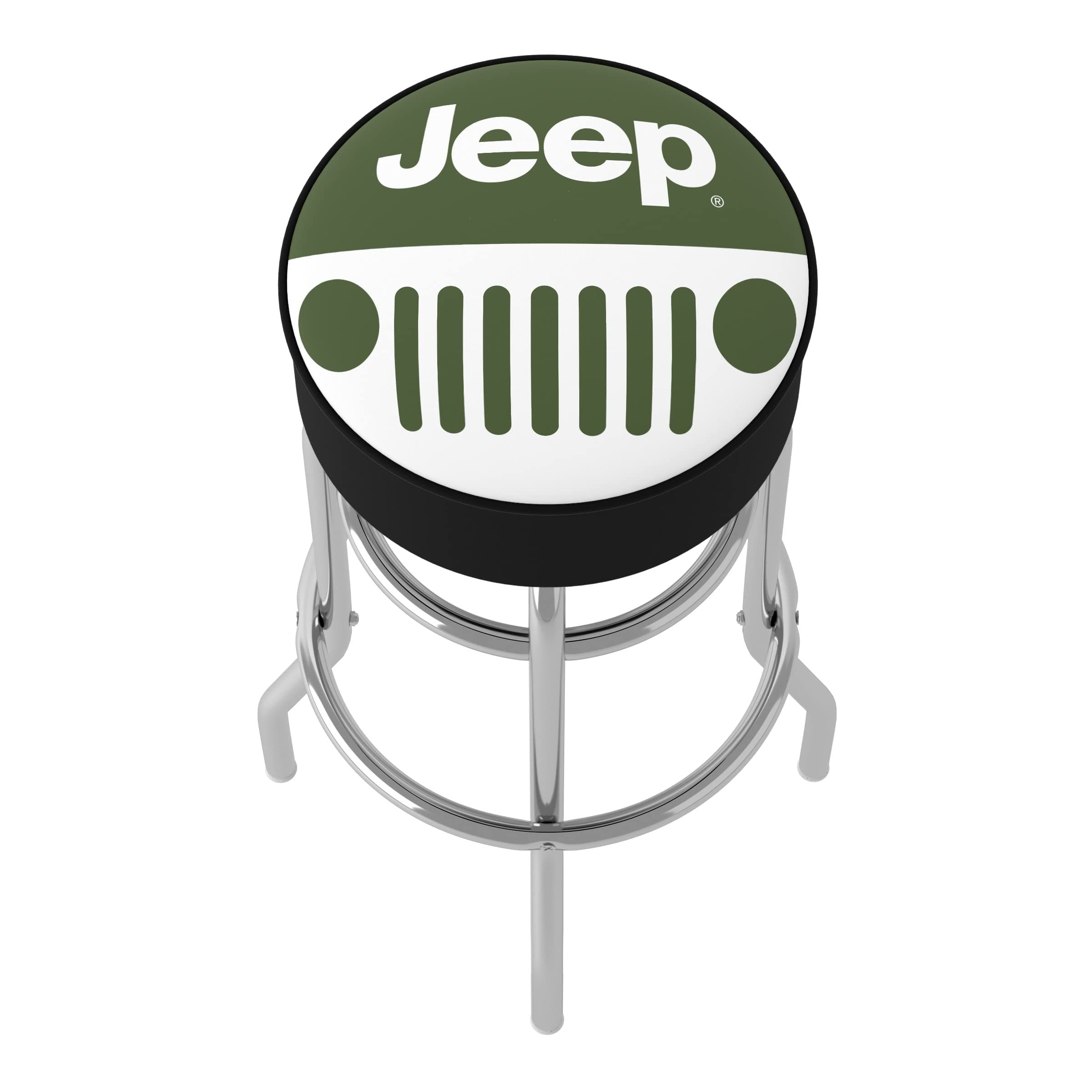Trademark Global Bar Stool - Jeep Grille 2 Stool with Foam Padded Seat - Swivel Chair for Game Room, Garage, or Home Bar