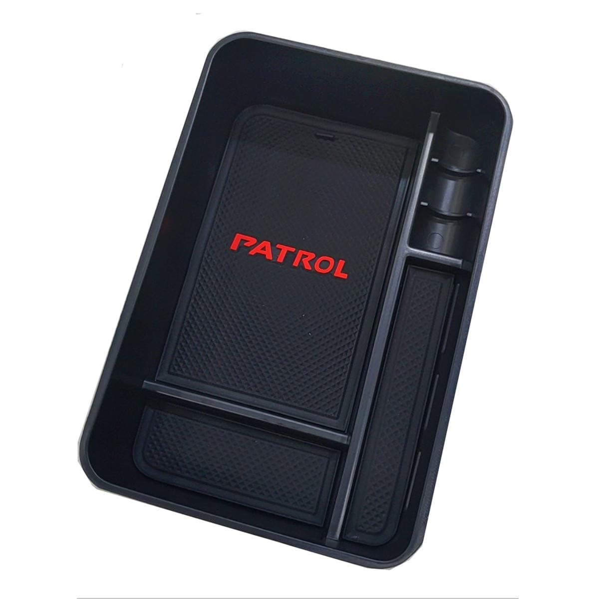 ORUN Center Console Organizer Armrest Container Insert Tray Pallet Storage Box for Patrol Y62 2012-2018 (2 set mats)