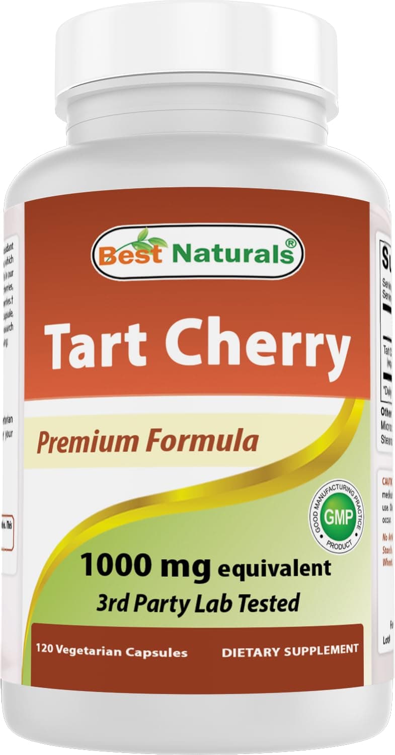 Tart Cherry Extract 1000 mg 120 Capsules - Manufactured in a USA Based GMP Certified and FDA Inspected Facility and Third Party Tested for Purity. Guaranteed '
