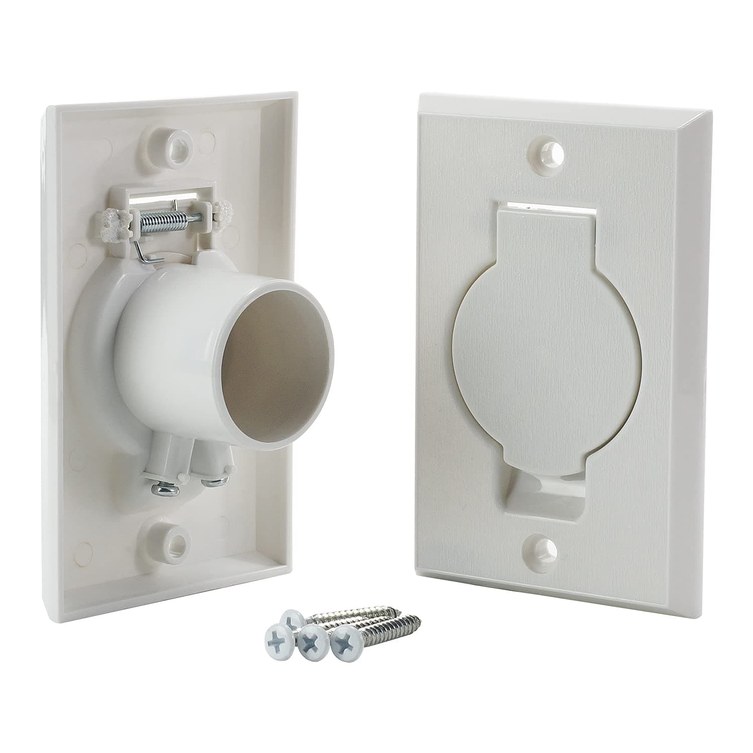 ANTOBLE 2 Pcs Standard Central Vacuum Inlet Valve Plate White for Beam Central Vac Beam Vacuum Parts - White Round Door