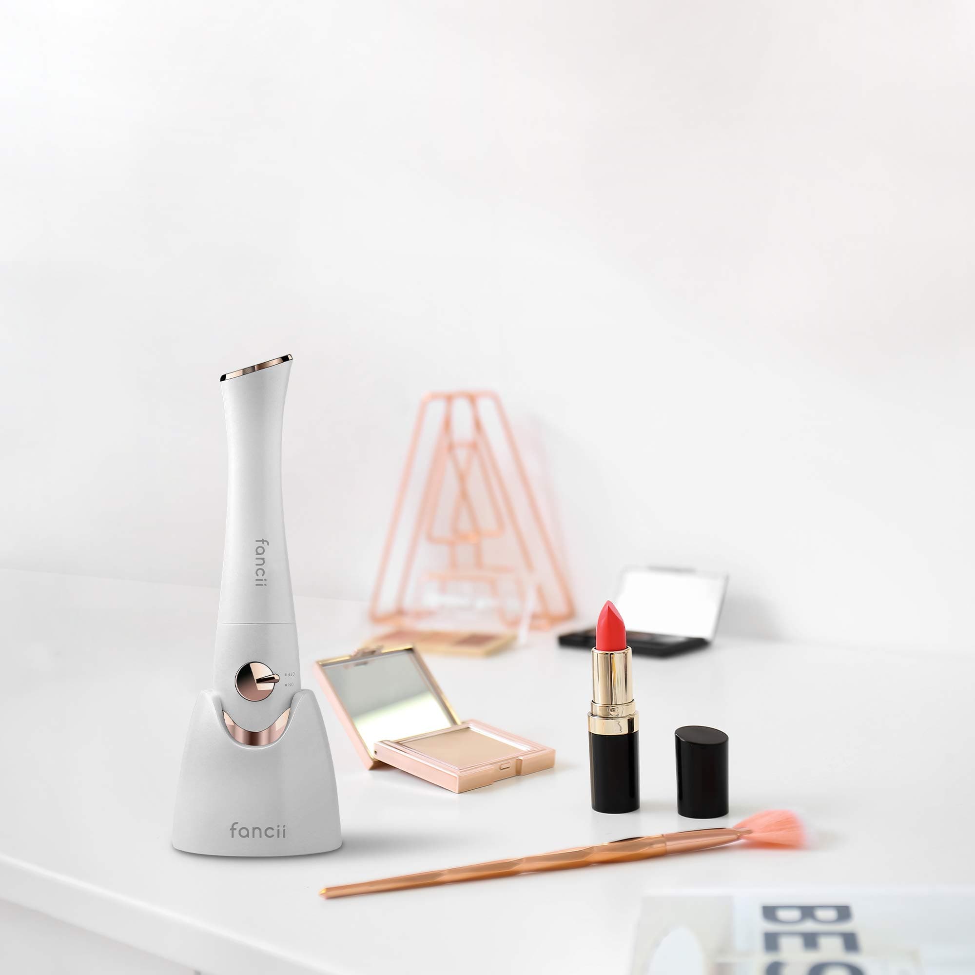 Fancii Professional Electric Manicure & Pedicure Nail File Set with Stand - The Complete Portable Nail Drill System with Buffer, Polisher, Shiner, Shaper and UV Dryer (Champagne Gold)