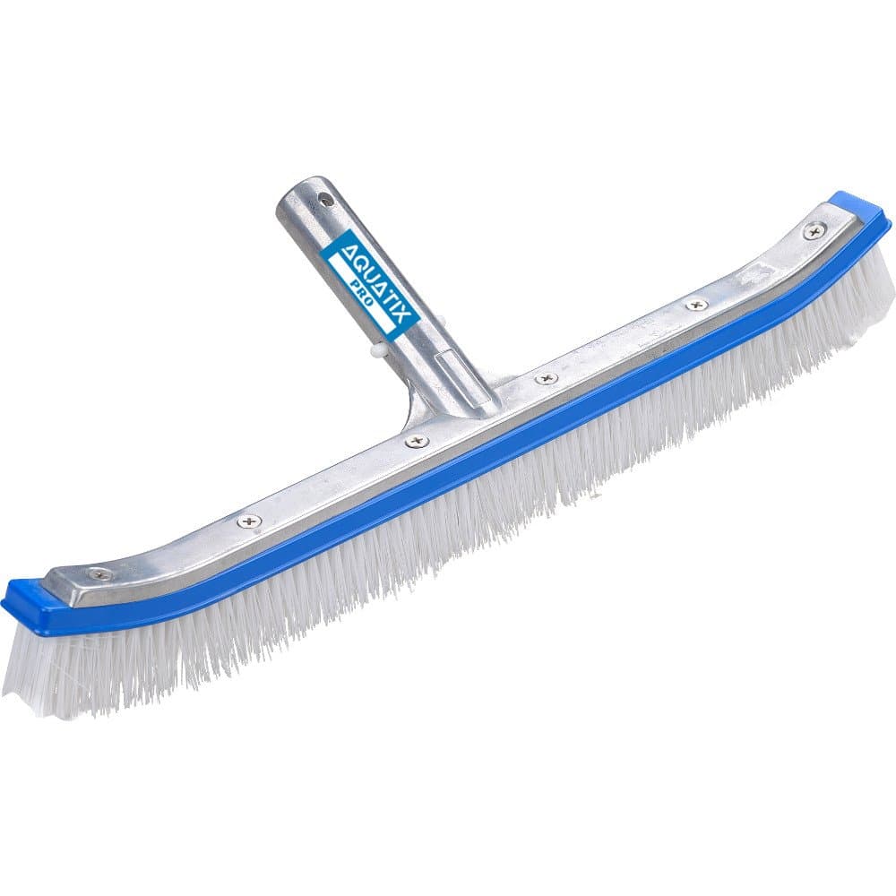 Aquatix Pro Pool Brush Head Premium 18" Aluminium Swimming Pool Cleaning Brush with EZ Clips, These Heavy Duty Brushes Cleans Walls, Tiles and Floors Effortlessly, Sleek Design & Strong Bristles