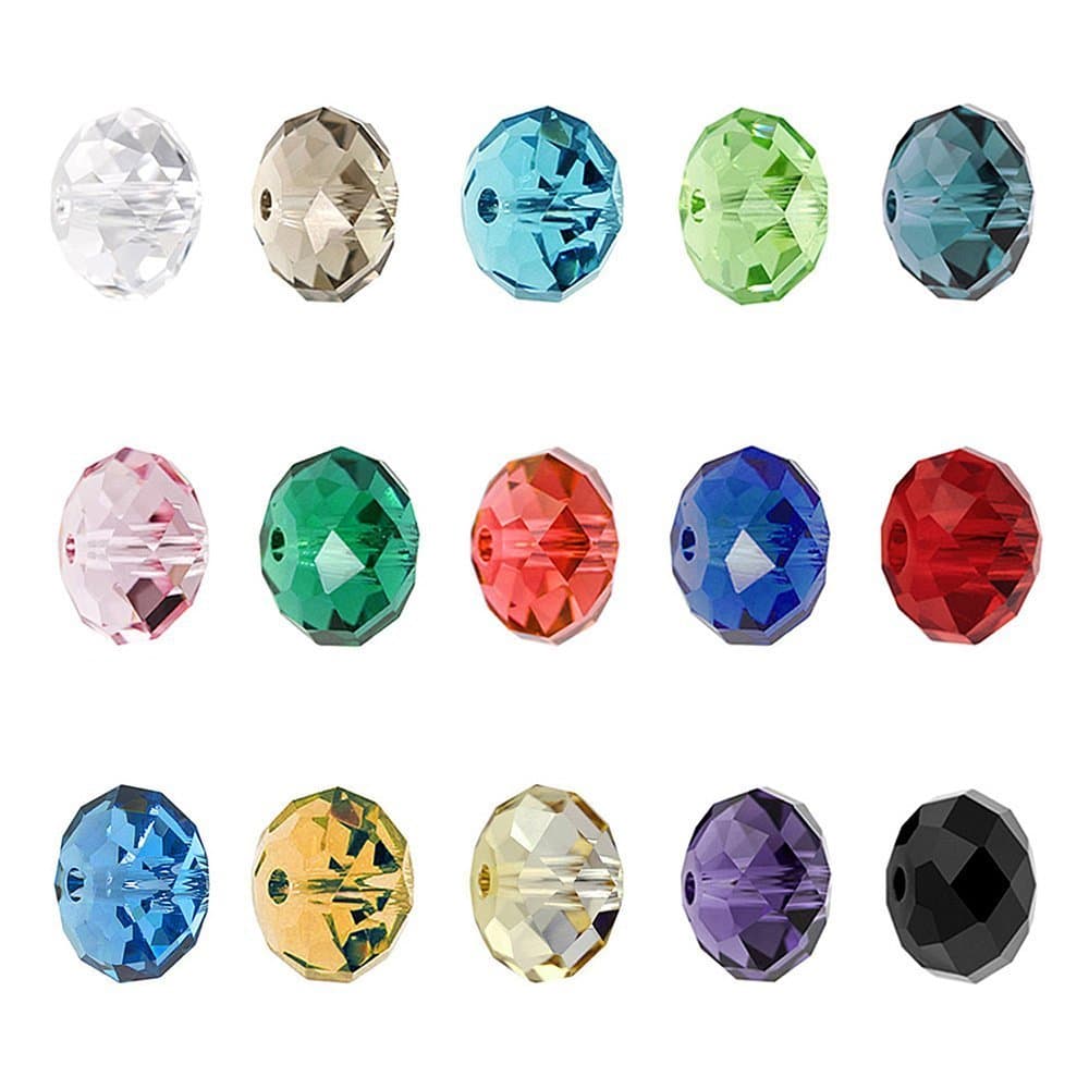 BEADNOVABriolette Faceted Rondelle Crystal Glass Beads For Jewelry Making 8MM #NA