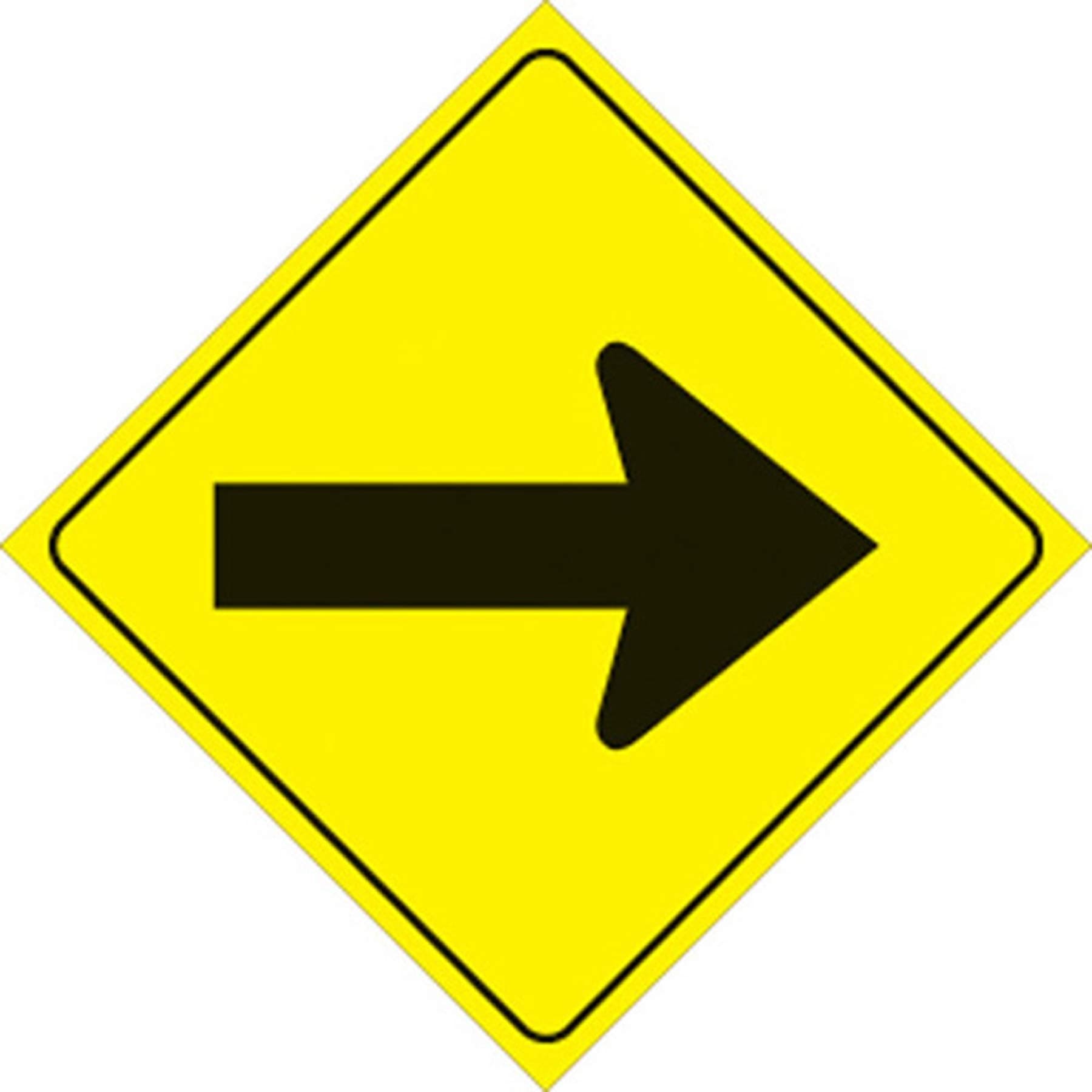 VOSS SIGNS Voss Signs Yellow Plastic Reflective Sign 12" Arrow