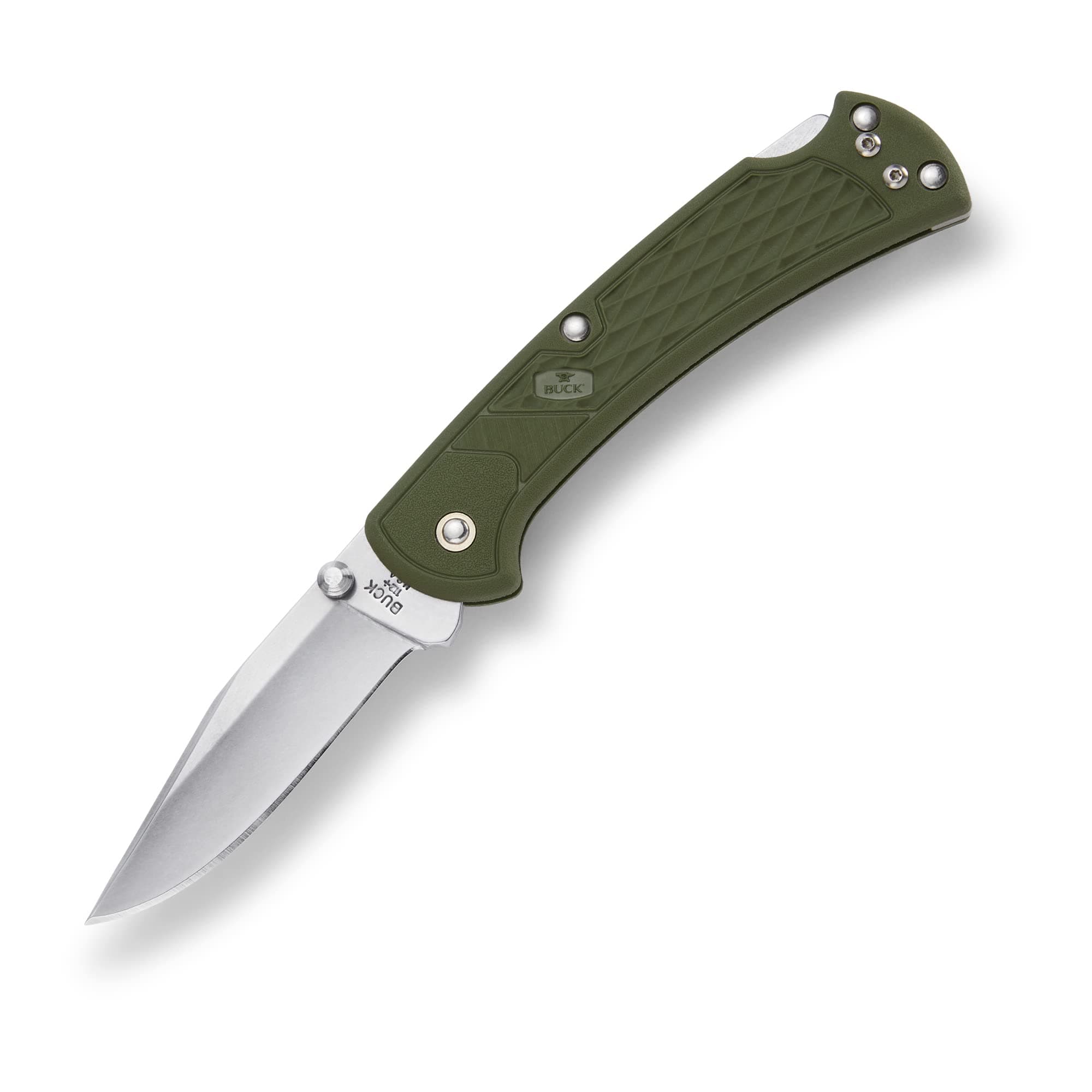 112 Slim Select Folding EDC Knife, 3” Pocket Knife Blade, Nylon Handle, 420HC Stainless Steel Modified Clip Point Folding Blade, Made in the USA, O. D. Green, 2.5 oz