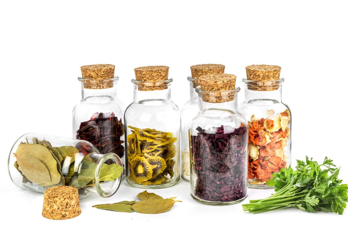 Sendez Set of 2 Spice Jars with Cork Stoppers 250 ml Storage Jar Spice Jars Glass Jar Storage Jars (Pack of 2)