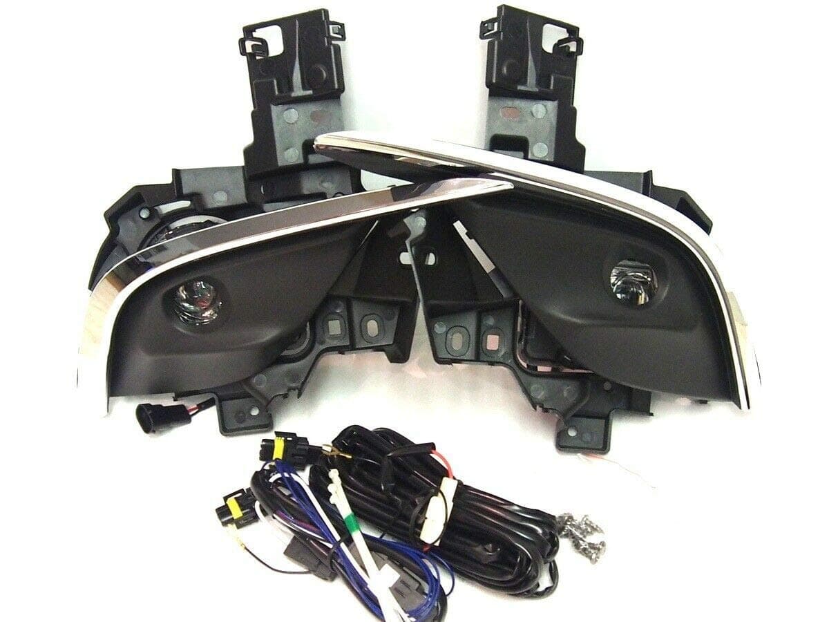 Front Fog Lights Installation Set Left and Right Side Lamps with Grilles, Brackets and Wiring with Switch