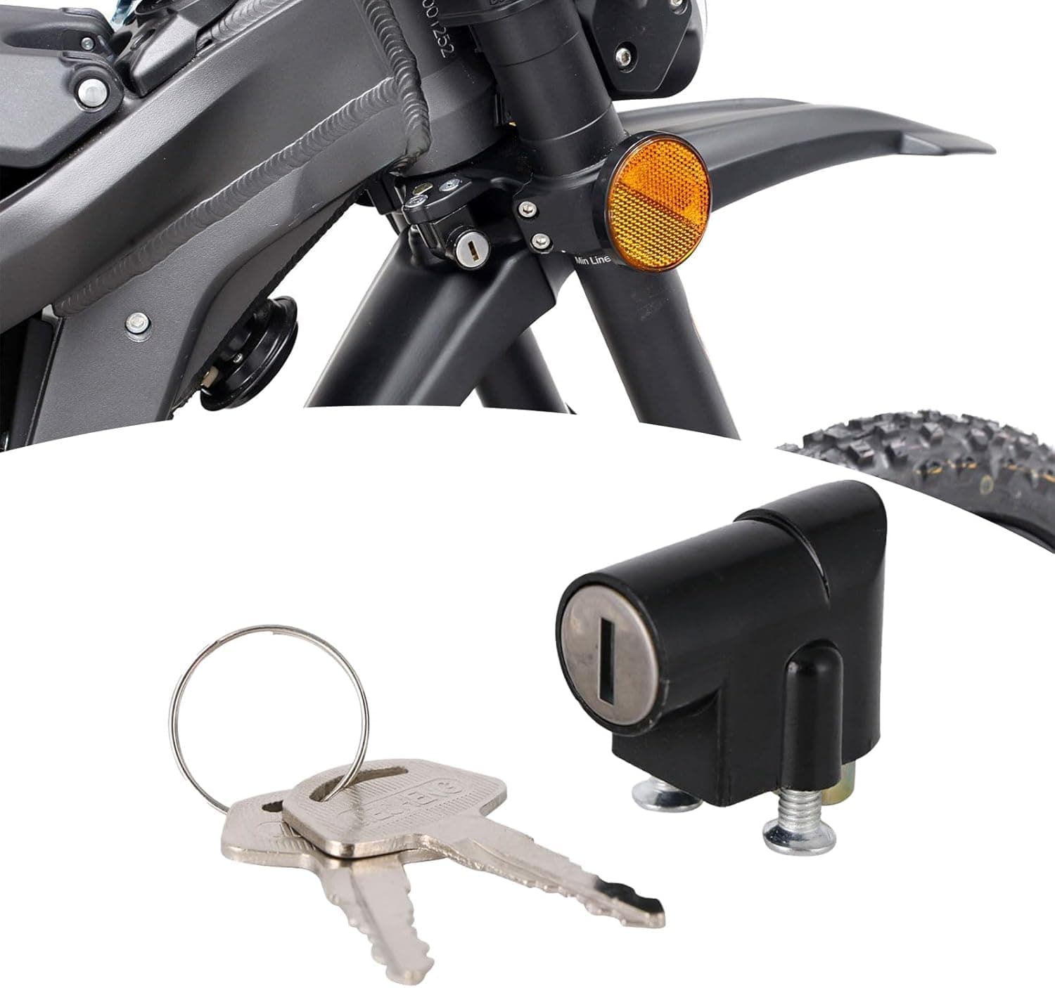 JFG RACING Sur Ron Head Lock Aluminum Handlebar Direction Lock Security Anti-Theft Lock For Sur Ron S/X Segway X160/X260 Electric Dirt Bike