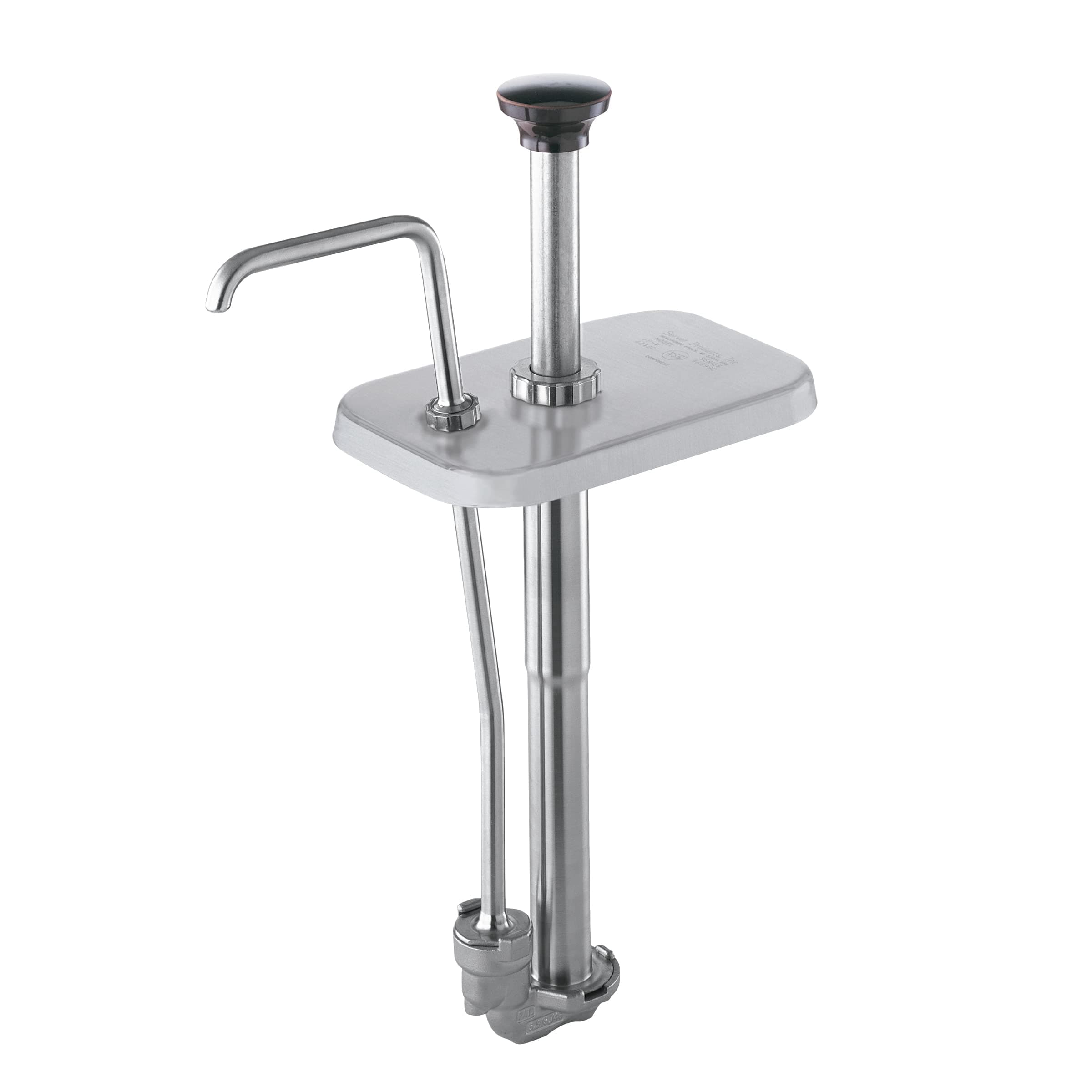 Server Products FP-V-82120 Fountain Jar Pump and Lid, Fits 3-1/2 quart Deep Countertop Base, Dispenses Thin Toppings, 1-1/4 oz. Full Portion, Stainless Steel