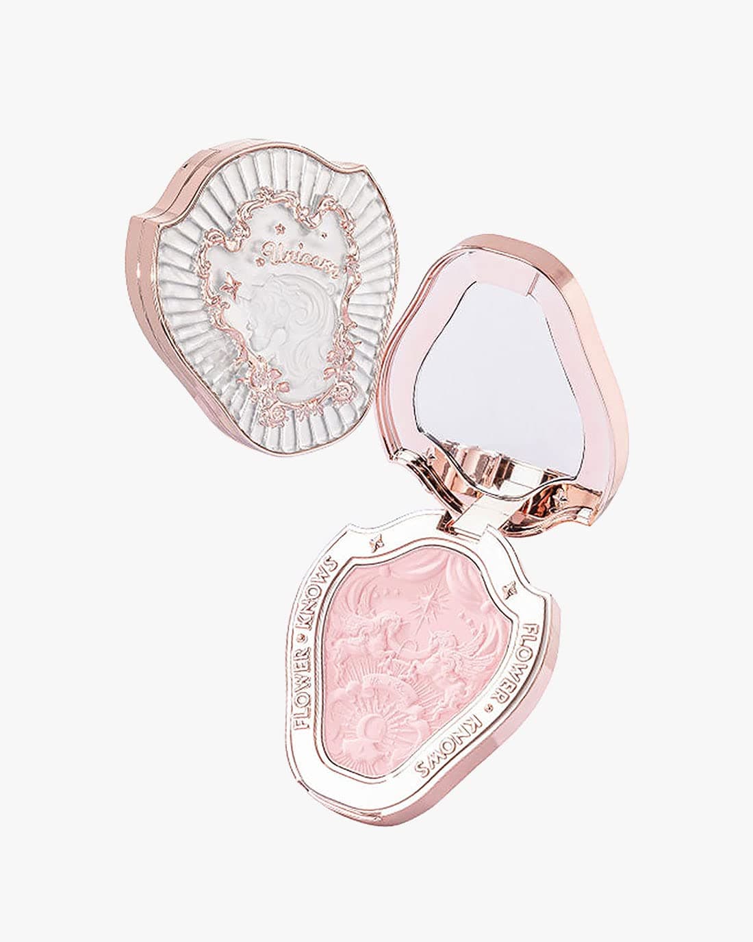 Flower Knows Unicorn Series Embossed Blush Natural Cheek Makeup 5g (01 Snowy Pearl)