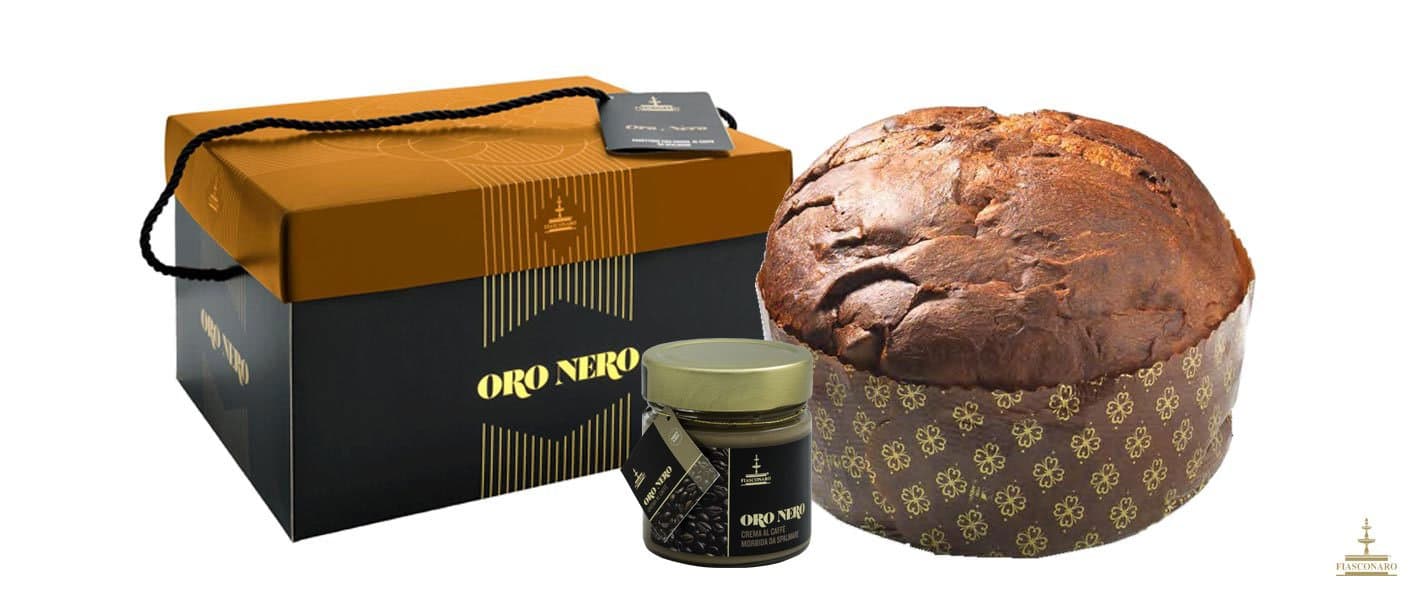 Panettone Oro Nero, with Chocolate Chips, Without Raisins and Candied Fruit - 1000g - Fiasconaro