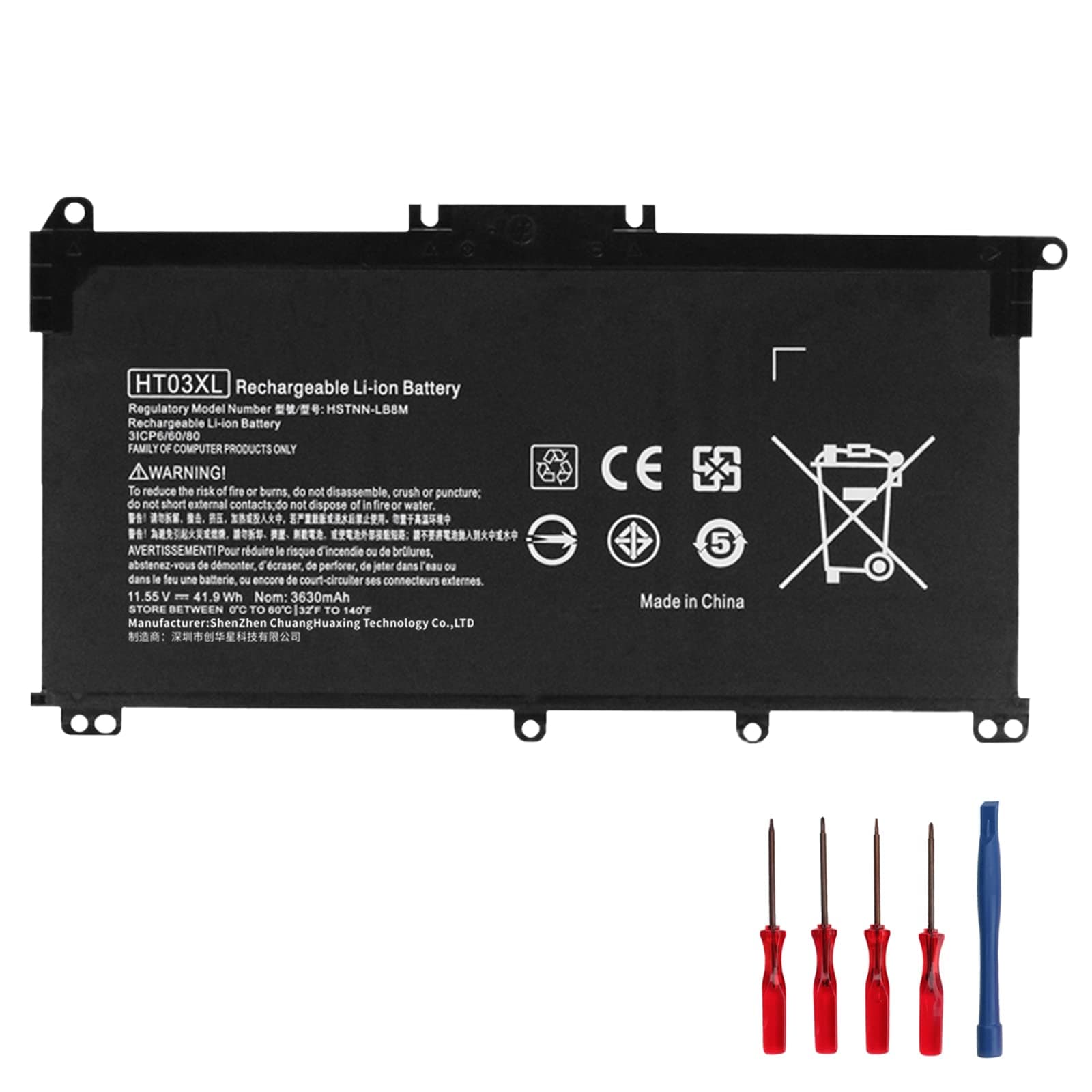 HT03XL Laptop Battery for HP Pavilion 14-CE 14-CF 14-CK 14-cm 15-DA 15-DB 15-CR 15-CW 17-by 17-CA 240 245 250 255 G7,340 348 G5 Replacement L11421-1C1 HSTNN-LB8M L11119-855 11.55V 41.9Wh