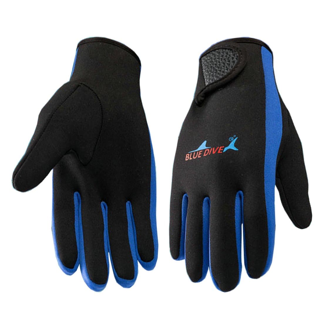 Wetsuits 1.5 mm Premium Neoprene Gloves Five Finger Scuba Diving Glove (Blue, Medium)