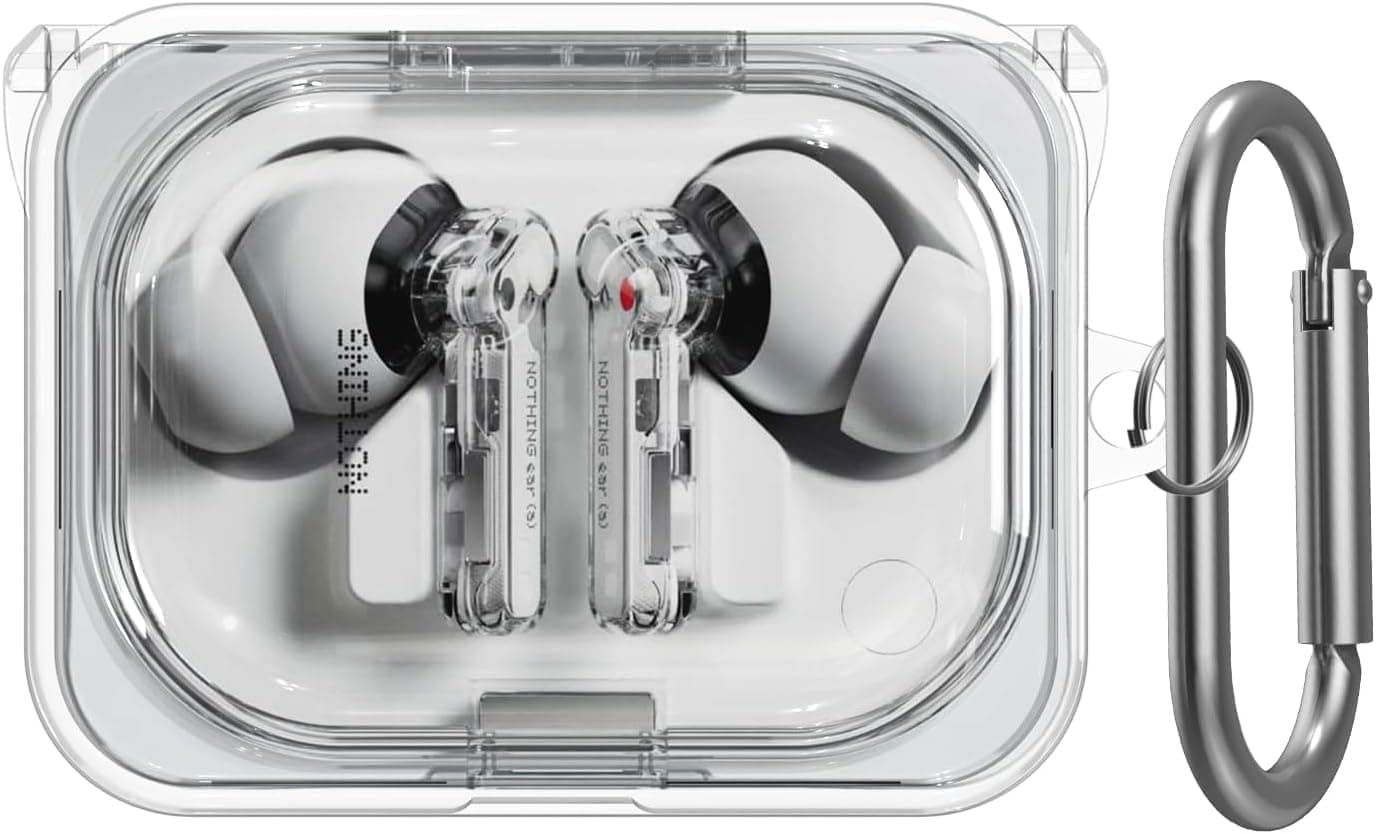 Agrifilm Secure Lock Clear Case Compatible with Nothing Ear (a) Earbuds (2024) - TPU Protective Cover with Keychain