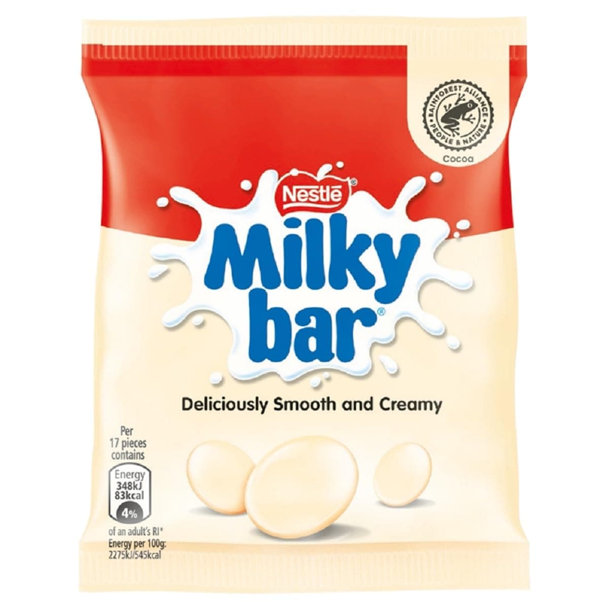 Large Milky Bar Buttons, 2 Large Bags, 103g per pack. Irish Chocolate Melts