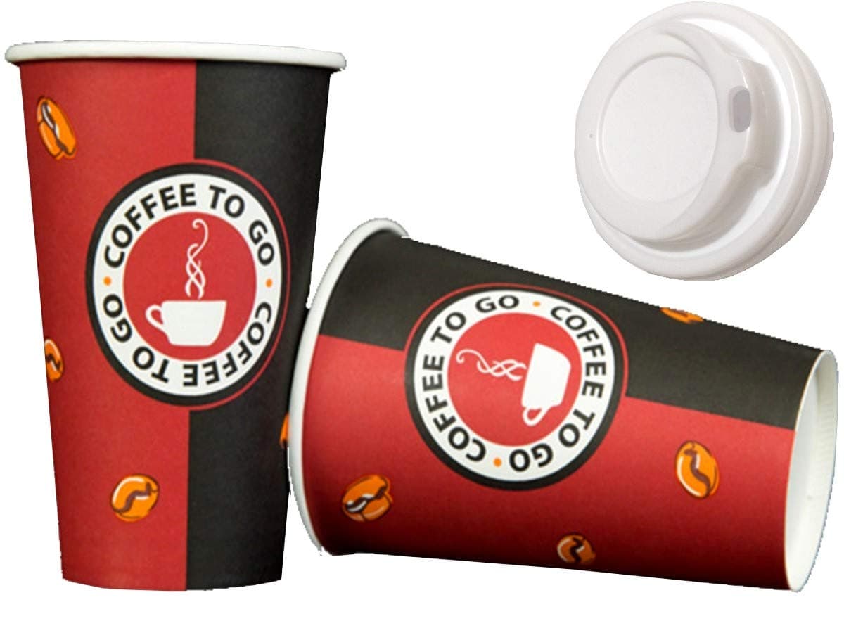 Trendsky Premium 300 ml disposable hard paper coffee cups to go with a lid 0.3l, 1000