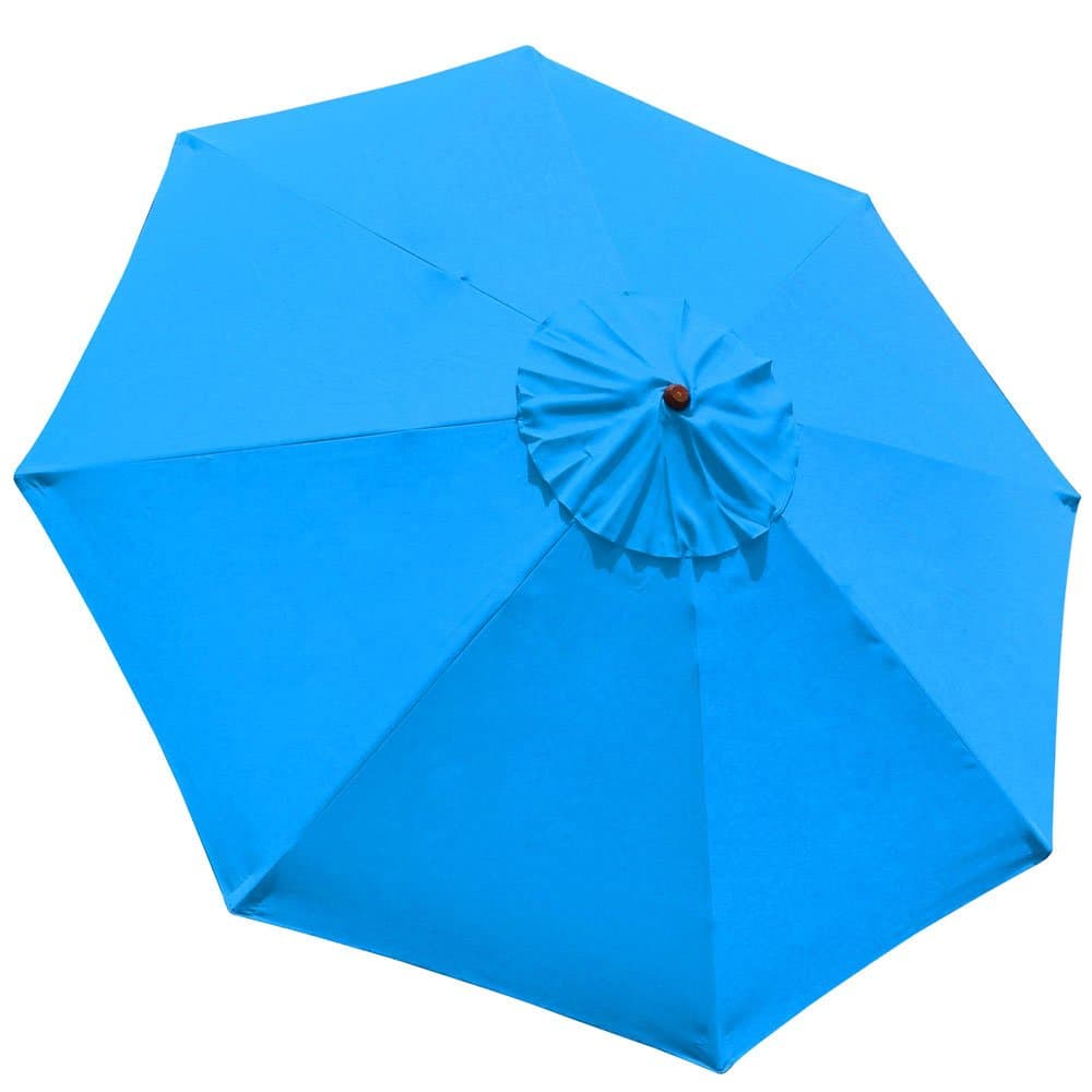 New 9' FT Market Patio Garden Umbrella Replacement Canopy Canvas Cover Blue