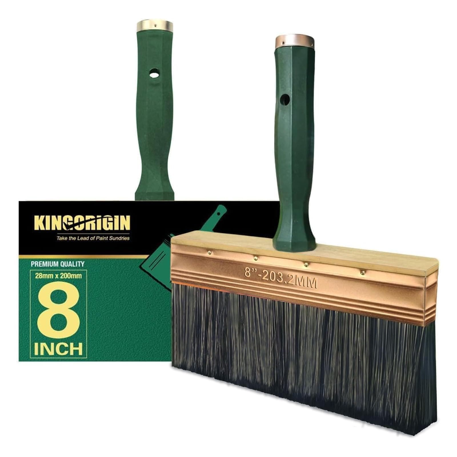 Deck Stain Brush, 8 Inch Deck Paint Brush with Threaded Handle for Extension Pole, Wide Large Brushes for Staining Wood, Fence, Walls, Lime Wash Paint Brush