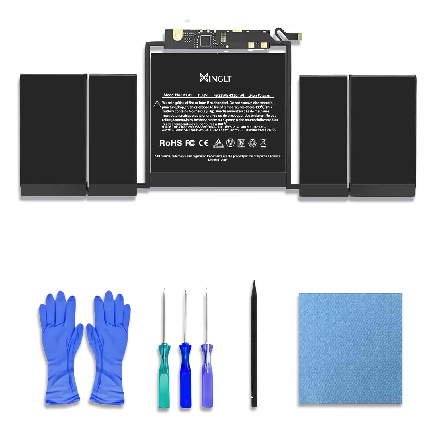 A1706 Replacement Battery for MacBook Pro, A1819 Battery for MacBook Pro 13 inch Laptop A1706(Late 2016 Mid 2017) 49.2WH 4320mAh,fits EMC 3071 3163 A1706 Laptop Battery