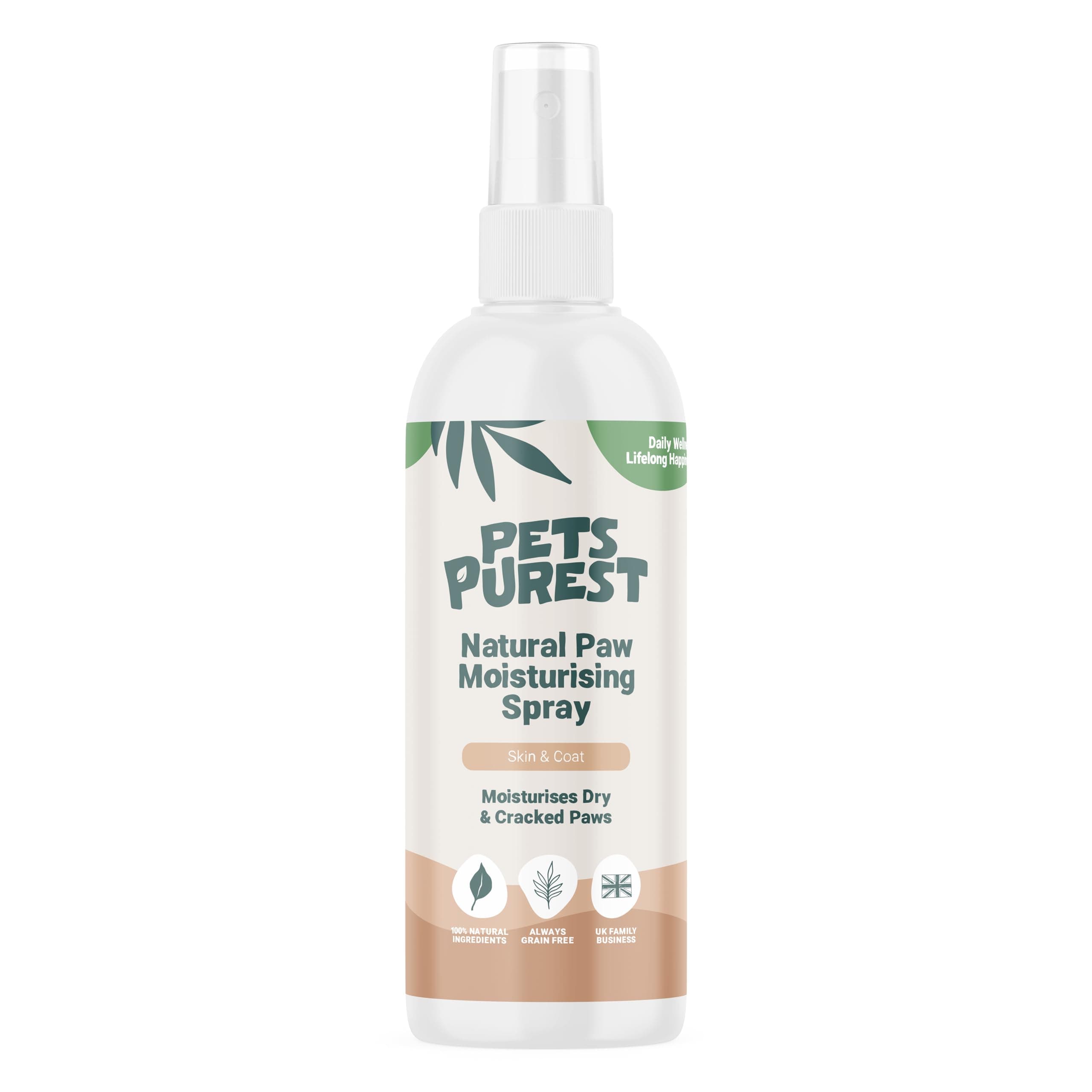 Pets PurestPaw Moisturising & Healing Spray - 100% Natural Antiseptic Antibacterial Remedy for Dogs, Cats & All Pets - Soothing Aid for Dry Paws, Cracked Skin & Wound Repair 65ml