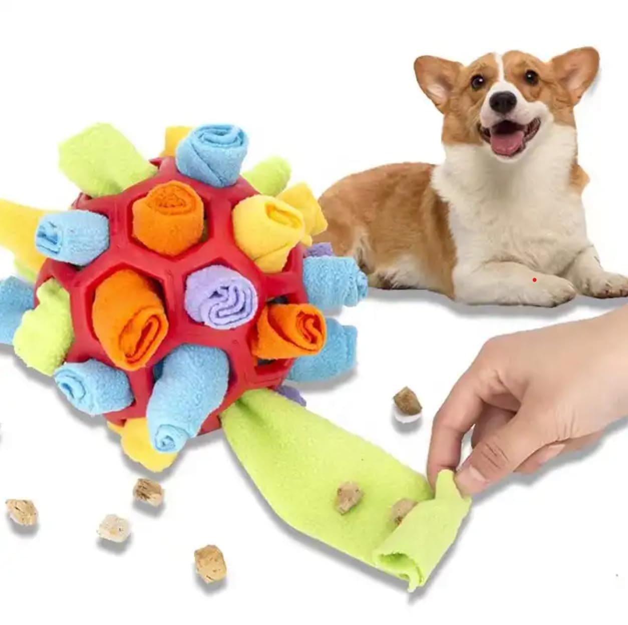 REVHQ Interactive Dog Puzzle Toys, Pet Snuffle Ball Toy, Portable Slow Feeder Training Encourage Natural Foraging Skills Dog Enrichment Toys
