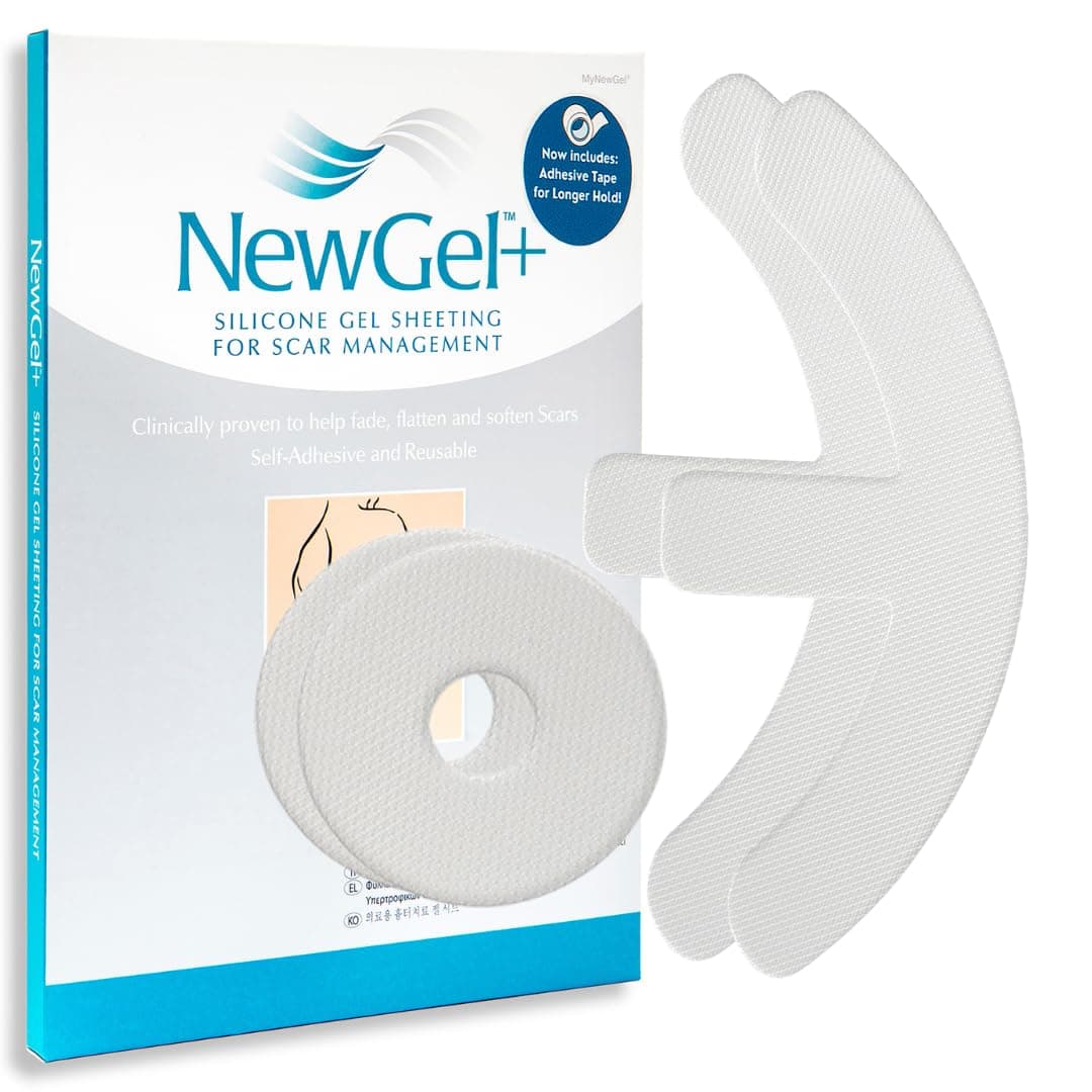 NewGel+ Silicone Gel Sheeting for Scar Management -Breast Kit Pair- Clear