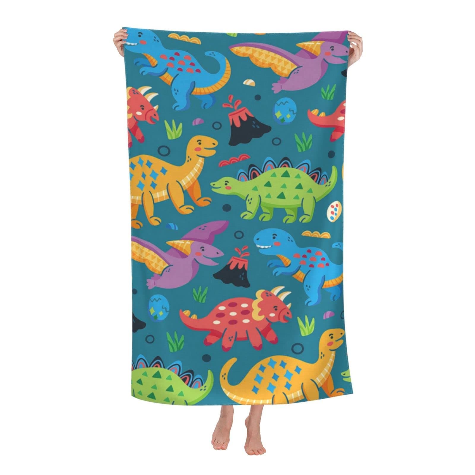 Dinosaur Beach Towels for Boys Kids Beach Towels Bulk Toddler for Travel Pool Personalized Microfiber Oversized Quick Dry Pool Towel 30"x 60"